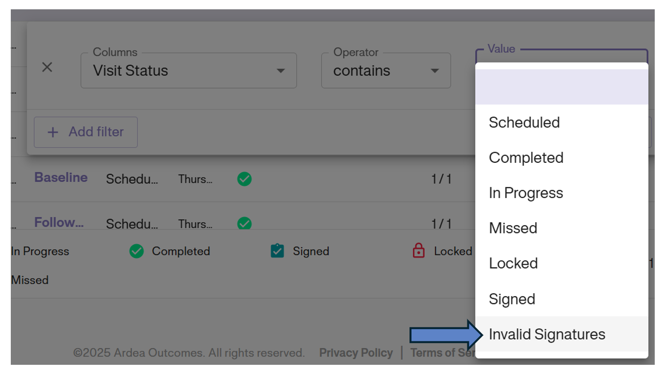 Filter for Invalid Signatures
